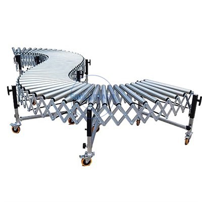 Convoyeur à rouleaux extensible peu encombrant